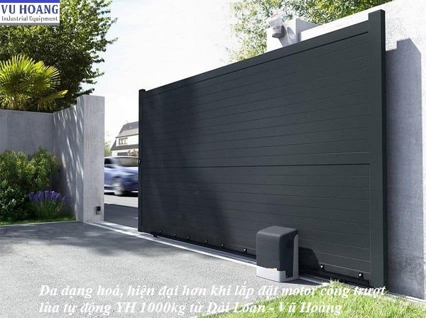 Motor cổng trượt YH 1000kg Đài Loan ứng dụng trên cổng trượt